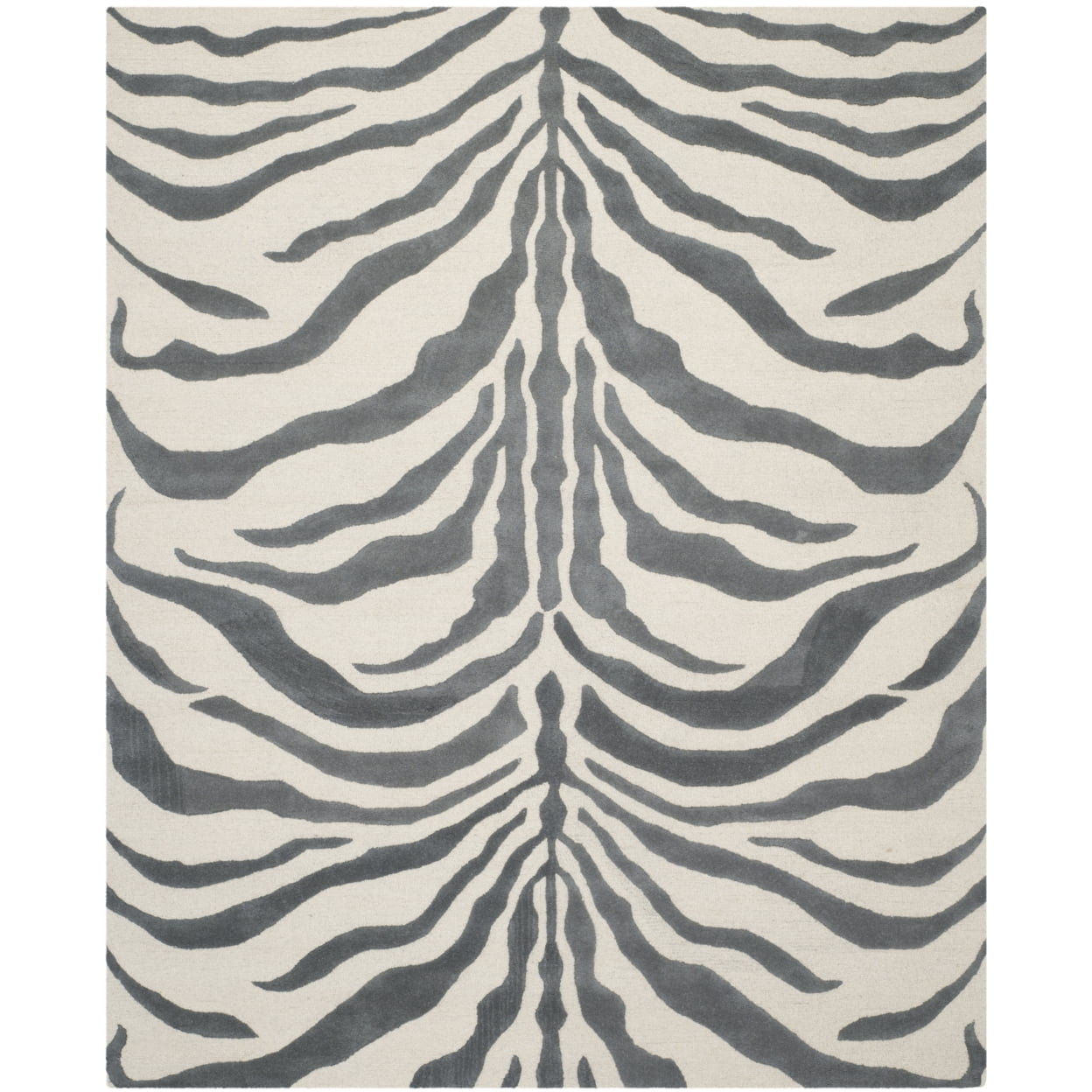 Gray and Ivory Hand-Tufted Wool 8' x 10' Area Rug