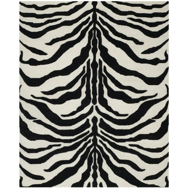 SAFAVIEH Cambridge Leah Geometric Wool Area Rug, Ivory/Black, 2' x 3'