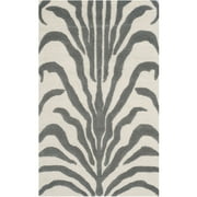 SAFAVIEH Cambridge Leah Geometric Wool Area Rug, Ivory/Dark Grey, 2' x 3'