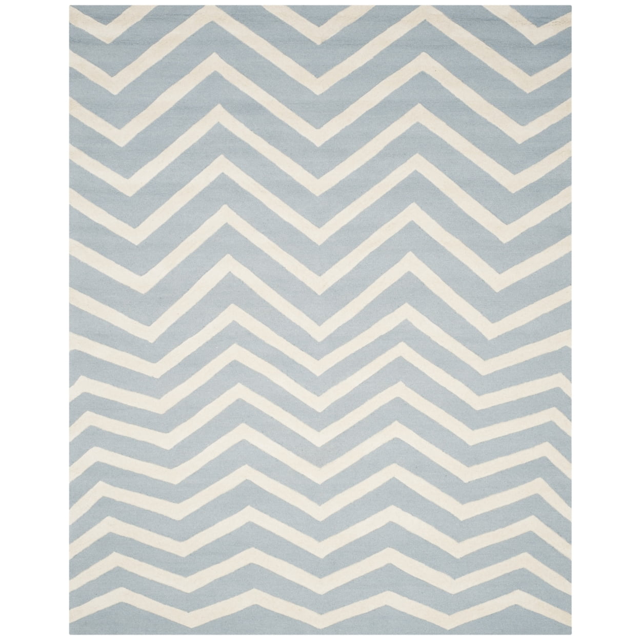 Hand-tufted Classic Blue & Ivory Wool Area Rug, 8' x 10'