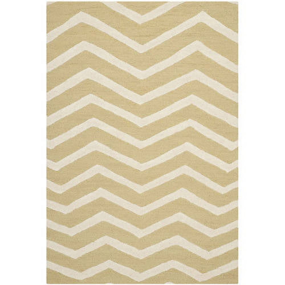 SAFAVIEH Cambridge Leon Geometric Wool Area Rug, Light Gold/Ivory, 4' x ...