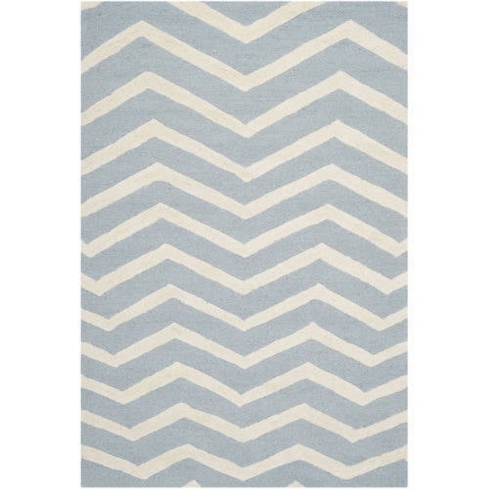 Hand-tufted Classic Blue & Ivory Wool Area Rug, 8' x 10'