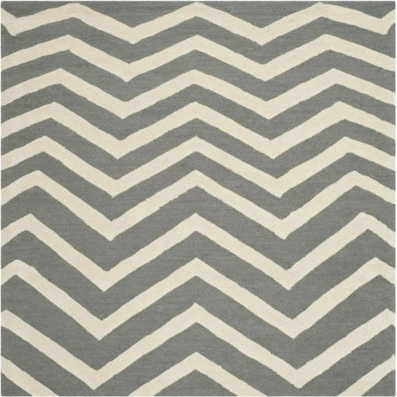 SAFAVIEH Cambridge Leon Geometric Wool Area Rug, Dark Gray/Ivory, 8' x 10'