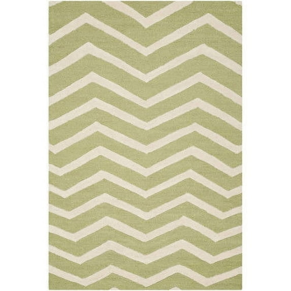 SAFAVIEH Cambridge Leon Geometric Wool Area Rug, Green/Ivory, 6' x 9'
