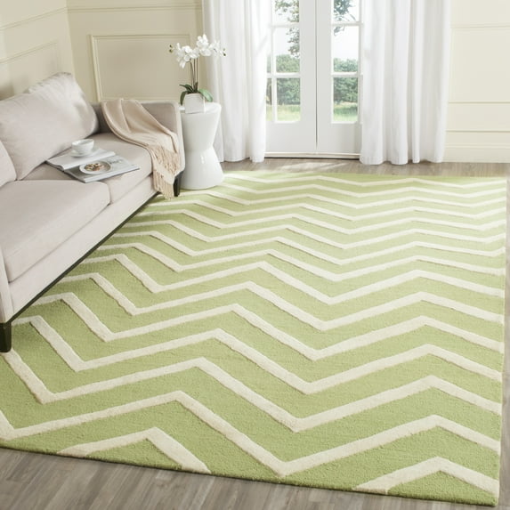 SAFAVIEH Cambridge Leon Geometric Wool Area Rug, Green/Ivory, 8' x 10'