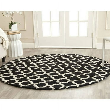 SAFAVIEH Cambridge Leonard Geometric Wool Area Rug, Black/Ivory, 2'6" x 4'