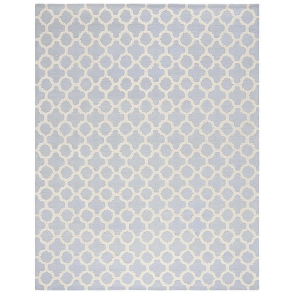 SAFAVIEH Cambridge Leonard Geometric Wool Area Rug, Light Blue/Ivory, 8' x 10'