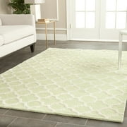 SAFAVIEH Cambridge Leonard Geometric Wool Area Rug, Light Green/Ivory, 5' x 8'