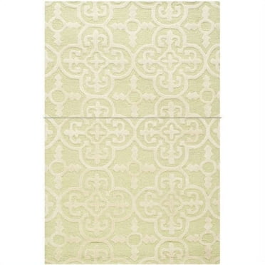 SAFAVIEH Cambridge Leonard Geometric Wool Area Rug, Light Green/Ivory, 8' x 10'