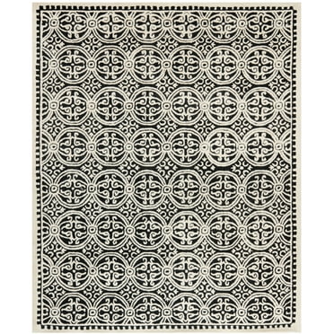SAFAVIEH Cambridge Leslie Geometric Wool Area Rug, Black/Ivory, 2'6" x 4'