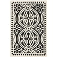 thumbnail image 1 of SAFAVIEH Cambridge Leslie Geometric Wool Area Rug, Black/Ivory, 2' x 3', 1 of 9