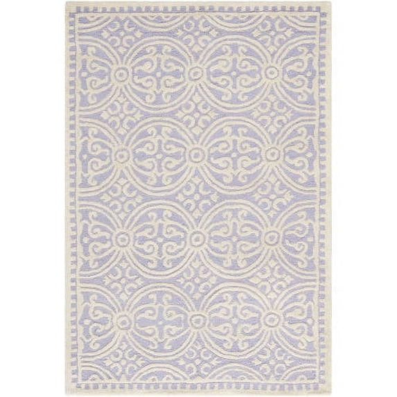 SAFAVIEH Cambridge Leslie Geometric Wool Area Rug, Lavender/Ivory, 2' x 3'