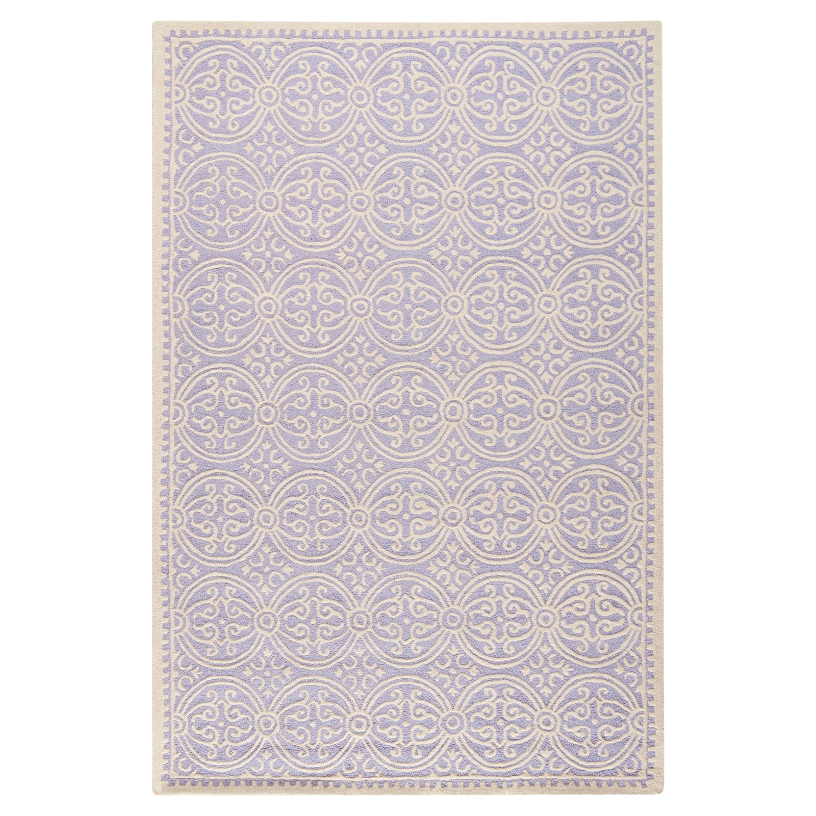 SAFAVIEH Cambridge Leslie Geometric Wool Area Rug, Lavender/Ivory, 3' x 5'