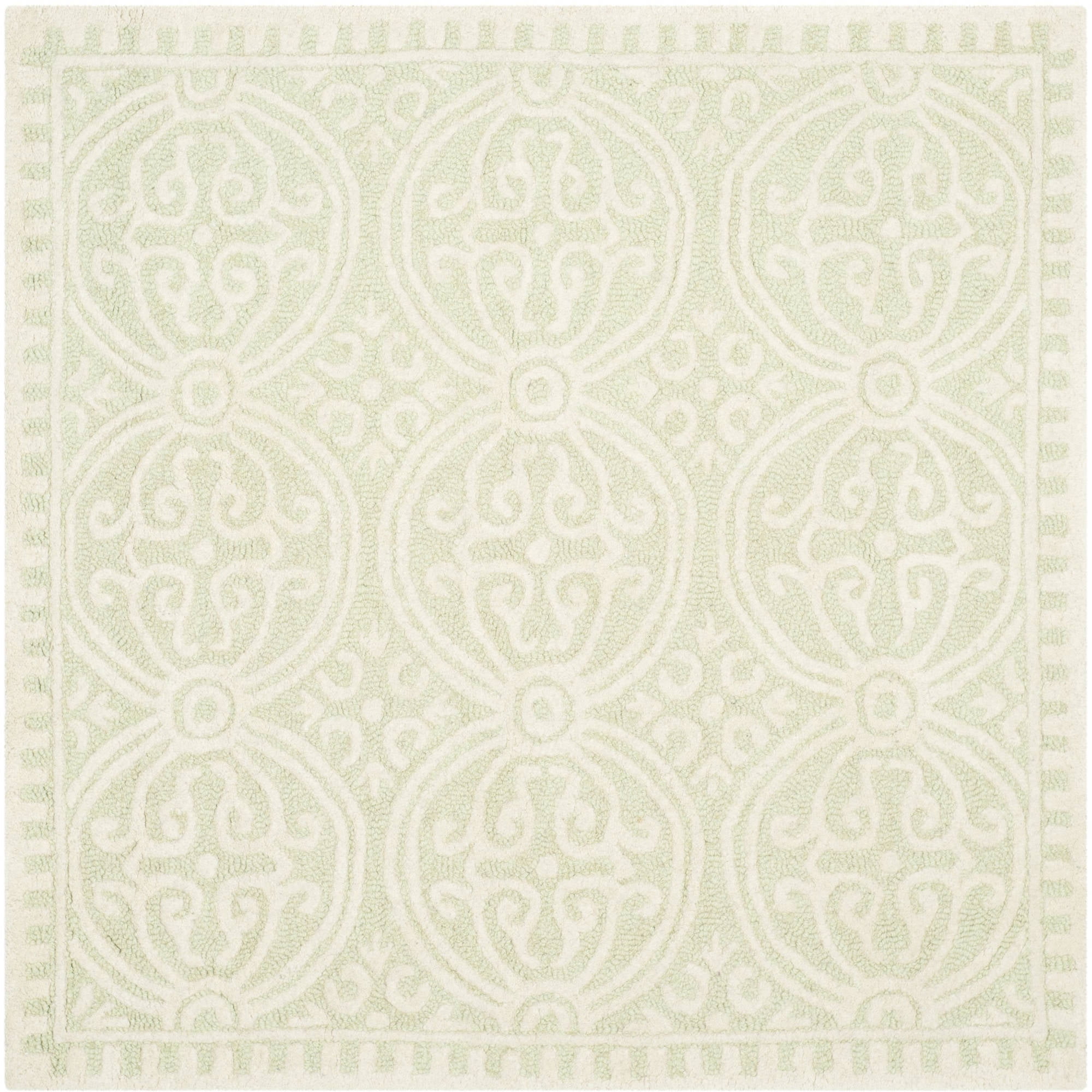 Hand-Tufted Ivory Wool 6' Square Area Rug