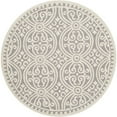 thumbnail image 1 of SAFAVIEH Cambridge Leslie Geometric Wool Area Rug, Silver/Ivory, 4' x 4' Round, 1 of 4