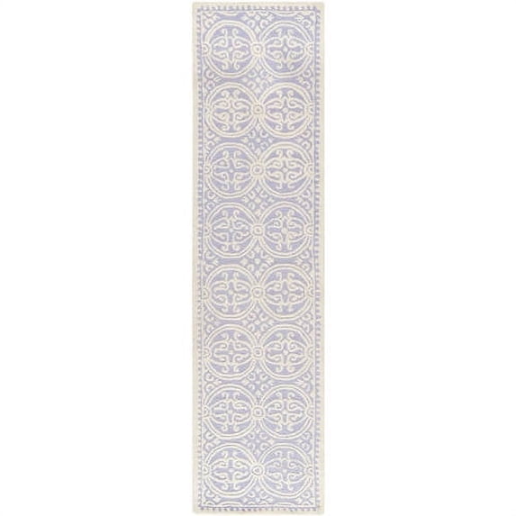 SAFAVIEH Cambridge Leslie Geometric Wool Runner Rug, Lavender/Ivory, 2'6" x 12'