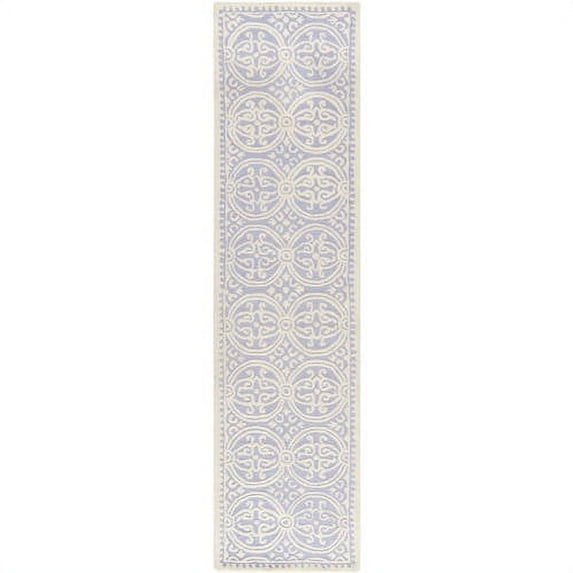 SAFAVIEH Cambridge Leslie Geometric Wool Runner Rug, Lavender/Ivory, 2'6" x 8'