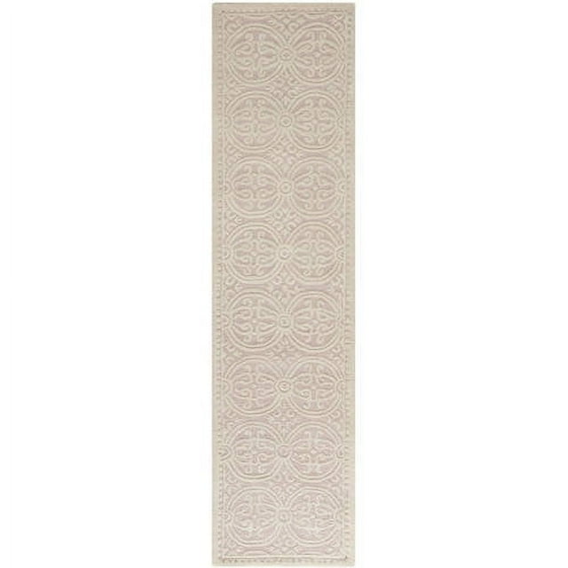 SAFAVIEH Cambridge Leslie Geometric Wool Runner Rug, Light Pink/Ivory, 2'6" x 10'