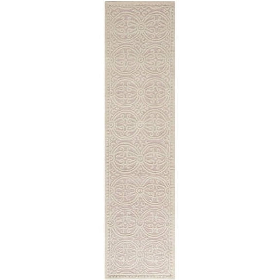 SAFAVIEH Cambridge Leslie Geometric Wool Runner Rug, Light Pink/Ivory, 2'6" x 6'