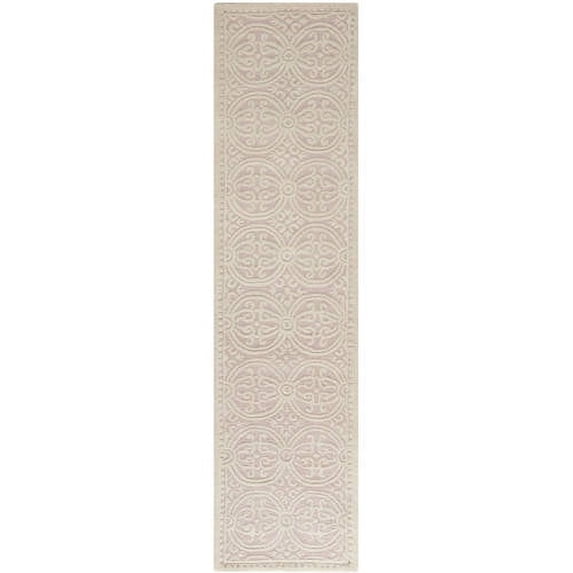 SAFAVIEH Cambridge Leslie Geometric Wool Runner Rug, Light Pink/Ivory, 2'6" x 6'