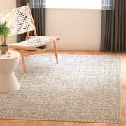 SAFAVIEH Cambridge Leslie Geometric Wool Runner Rug, Silver/Ivory, 2'6" x 10'