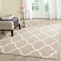 SAFAVIEH Cambridge Liam Geometric Wool Area Rug, Beige/Ivory, 9' x 12'