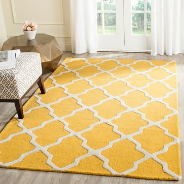 SAFAVIEH Cambridge Liam Geometric Wool Area Rug, Gold/Ivory, 10' x 14'