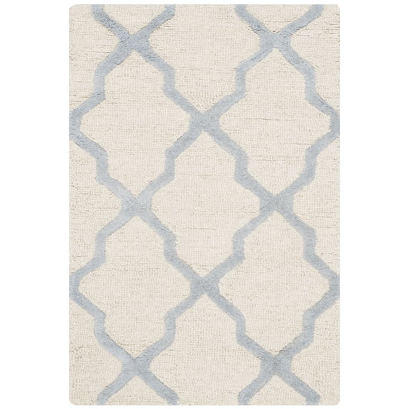 SAFAVIEH Cambridge Liam Geometric Wool Area Rug, Ivory/Light Blue, 2' x 3'