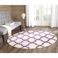 thumbnail image 1 of SAFAVIEH Cambridge Liam Geometric Wool Area Rug, Ivory/Purple, 6' x 6' Round, 1 of 5
