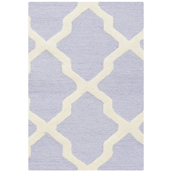 SAFAVIEH Cambridge Liam Geometric Wool Area Rug, Lavender/Ivory, 2' x 3'