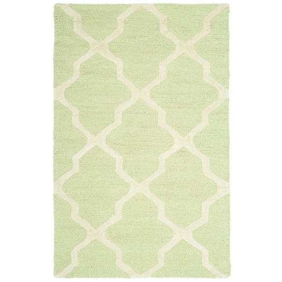 SAFAVIEH Cambridge Liam Geometric Wool Area Rug, Light Green/Ivory, 2'6" x 4'