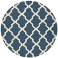 thumbnail image 1 of SAFAVIEH Cambridge Liam Geometric Wool Area Rug, Navy Blue/Ivory, 4' x 4' Round, 1 of 6