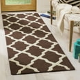 thumbnail image 1 of SAFAVIEH Cambridge Liam Geometric Wool Runner Rug, Dark Brown/Ivory, 2'6" x 12', 1 of 7