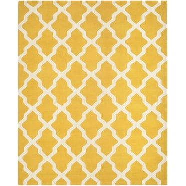SAFAVIEH Cambridge Liam Geometric Wool Runner Rug, Gold/Ivory, 2'6" x 10'
