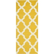 SAFAVIEH Cambridge Liam Geometric Wool Runner Rug, Gold/Ivory, 2'6" x 12'