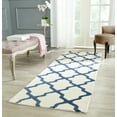 thumbnail image 1 of SAFAVIEH Cambridge Liam Geometric Wool Runner Rug, Ivory/Navy, 2'6" x 8', 1 of 6