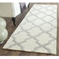 thumbnail image 1 of SAFAVIEH Cambridge Liam Geometric Wool Runner Rug, Ivory/Silver, 2'6" x 20', 1 of 7