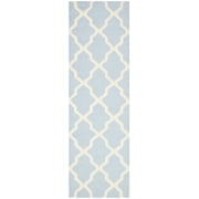 SAFAVIEH Cambridge Liam Geometric Wool Runner Rug, Light Blue/Ivory, 2'6" x 14'