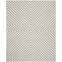 SAFAVIEH Cambridge Lilly Diamond Striped Wool Area Rug, Silver/Ivory, 5' x 7'