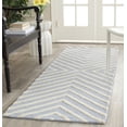 thumbnail image 1 of SAFAVIEH Cambridge Lilly Diamond Striped Wool Runner Rug, Light Blue/Ivory, 2'6" x 22', 1 of 7