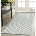 thumbnail image 1 of SAFAVIEH Cambridge Lilly Diamond Striped Wool Runner Rug, Light Blue/Ivory, 2'6" x 8', 1 of 10
