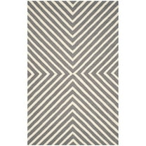 SAFAVIEH Cambridge Lilly Geometric Wool Area Rug, Dark Grey/Ivory, 5' x 8'