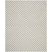SAFAVIEH Cambridge Lilly Geometric Wool Area Rug, Silver/Ivory, 10' x 10' Square