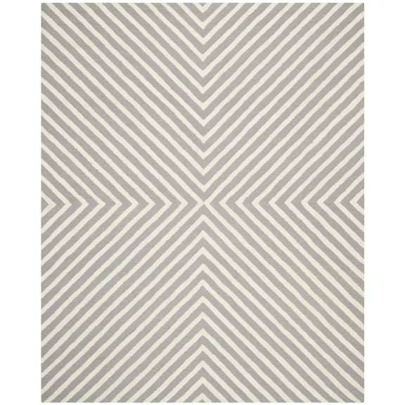 SAFAVIEH Cambridge Lilly Geometric Wool Area Rug, Silver/Ivory, 10' x 10' Square