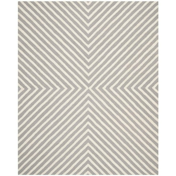 SAFAVIEH Cambridge Lilly Geometric Wool Area Rug, Silver/Ivory, 11' x 15'