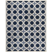SAFAVIEH Cambridge Lincoln Geometric Wool Area Rug, Blue/Ivory, 11' x 15'