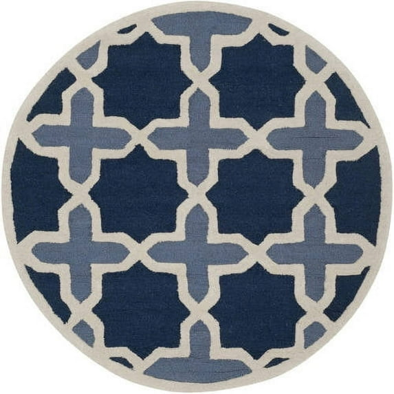SAFAVIEH Cambridge Lincoln Geometric Wool Area Rug, Blue/Ivory, 8' x 10'