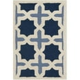 thumbnail image 1 of SAFAVIEH Cambridge Lincoln Geometric Wool Area Rug, Blue/Ivory, 8' x 8' Round, 1 of 10