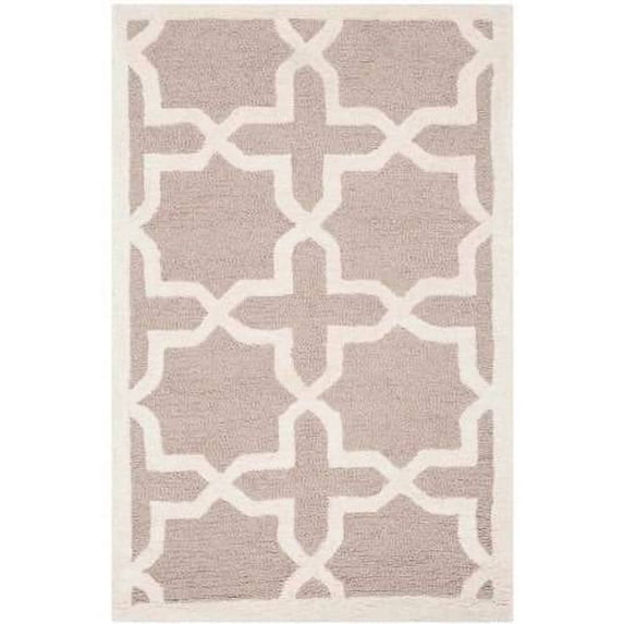 SAFAVIEH Cambridge Liz Geometric Wool Area Rug, Beige/Ivory, 2' x 3'