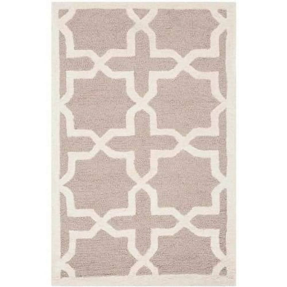 SAFAVIEH Cambridge Liz Geometric Wool Area Rug, Beige/Ivory, 2' x 3'